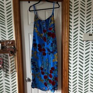 NWT Commense Vibrant Blue and Red Floral Dress
